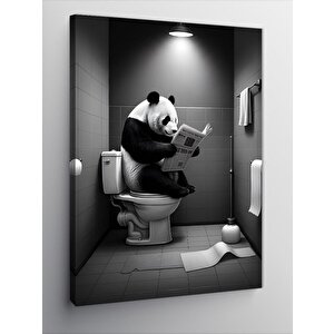 Kanvas Tablo Tuvalette Panda 100x140 cm