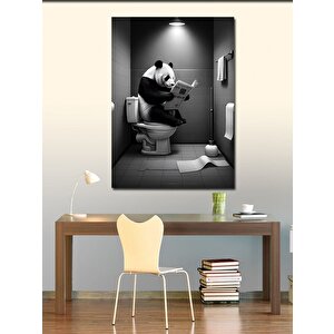 Kanvas Tablo Tuvalette Panda 100x140 cm