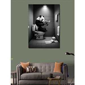Kanvas Tablo Tuvalette Panda 100x140 cm