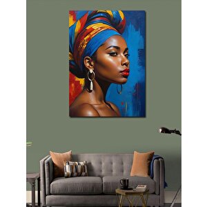 Kanvas Tablo Renkli Kadın Portresi 100x140 cm