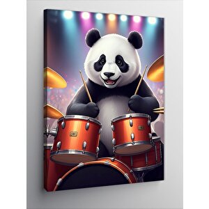 Kanvas Tablo Bateri Çalan Panda 70x100 cm