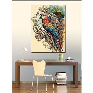 Kanvas Tablo Renkli Papağan 100x140 cm