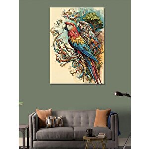 Kanvas Tablo Renkli Papağan 100x140 cm