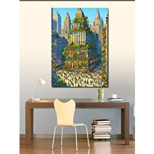 Kanvas Tablo Renkli Şehir Manzarası 70x100 cm