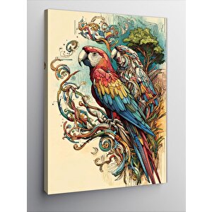 Kanvas Tablo Renkli Papağan 70x100 cm