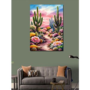 Kanvas Tablo Kaktüs Tarlası 100x140 cm