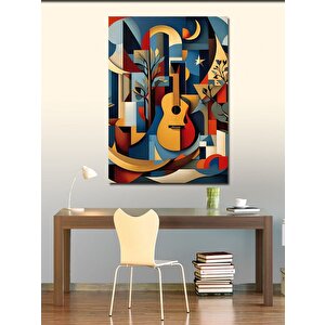 Kanvas Tablo Akustik Gitar Ve Ağaçlar 50x70 cm