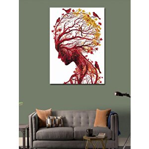 Kanvas Tablo Ağaç Ve İnsan 100x140 cm