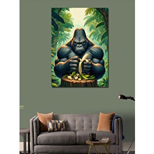 Kanvas Tablo Muz Yiyen Goril 70x100 cm