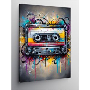 Kanvas Tablo Renkli Kaset