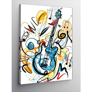 Kanvas Tablo Renkli Gitar Sanatı 70x100 cm
