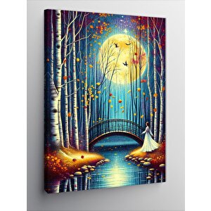 Kanvas Tablo Renkli Orman Ve Göl 70x100 cm