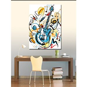 Kanvas Tablo Renkli Gitar Sanatı