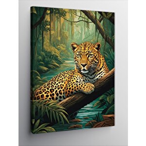 Kanvas Tablo Dinlenen Leopar 100x140 cm