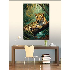 Kanvas Tablo Dinlenen Leopar 100x140 cm