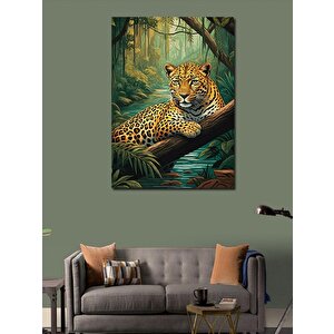Kanvas Tablo Dinlenen Leopar 100x140 cm