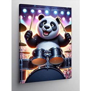 Kanvas Tablo Davul Çalan Panda