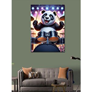 Kanvas Tablo Davul Çalan Panda