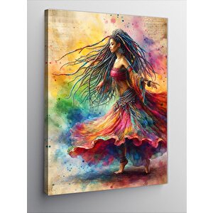 Kanvas Tablo Renkli Kadın 70x100 cm