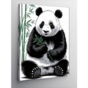 Kanvas Tablo Bambu Ve Panda 50x70 cm