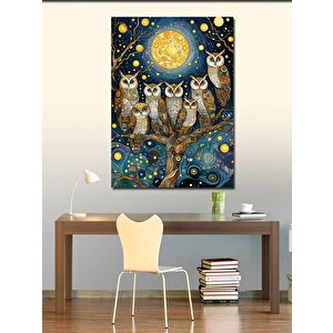 Kanvas Tablo Ağaçtaki Baykuşlar 70x100 cm