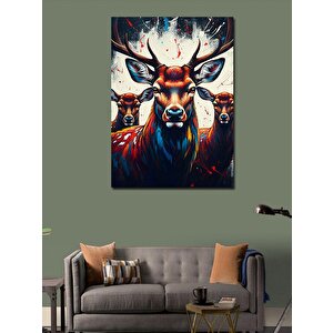 Kanvas Tablo Renkli Geyik 100x140 cm