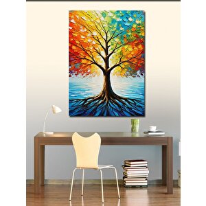 Kanvas Tablo Renkli Ağaç 70x100 cm