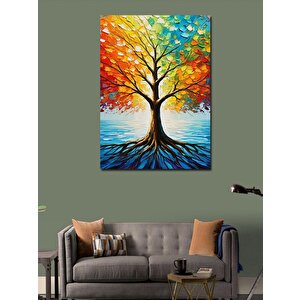 Kanvas Tablo Renkli Ağaç 70x100 cm