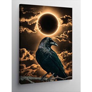 Kanvas Tablo Güneş Tutulması Ve Karga 100x140 cm