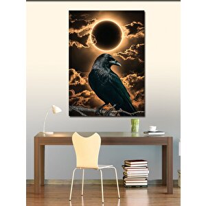 Kanvas Tablo Güneş Tutulması Ve Karga 100x140 cm