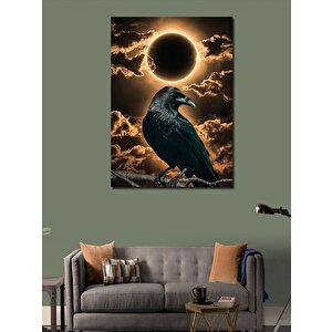 Kanvas Tablo Güneş Tutulması Ve Karga 100x140 cm