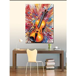 Kanvas Tablo Renkli Keman 100x140 cm