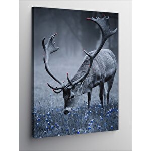 Kanvas Tablo Geyik Ve Kar 100x140 cm