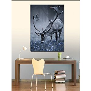 Kanvas Tablo Geyik Ve Kar 100x140 cm