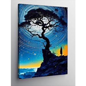 Kanvas Tablo Yüksekteki Ağaç Ve Manzara 50x70 cm