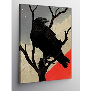Kanvas Tablo Daldaki Karga 50x70 cm
