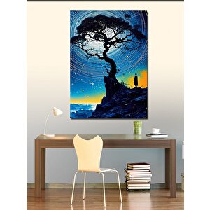 Kanvas Tablo Yüksekteki Ağaç Ve Manzara 100x140 cm
