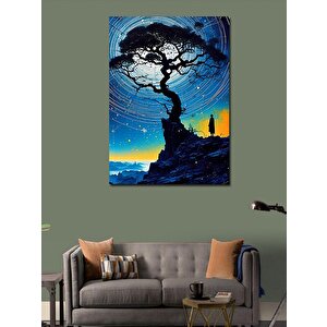 Kanvas Tablo Yüksekteki Ağaç Ve Manzara 100x140 cm