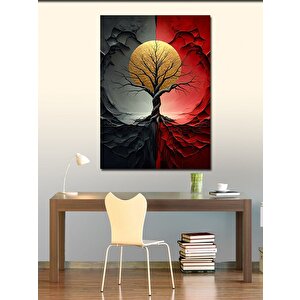 Kanvas Tablo Kırmızı Ağaç 70x100 cm