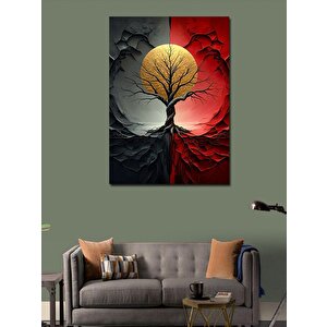 Kanvas Tablo Kırmızı Ağaç 70x100 cm