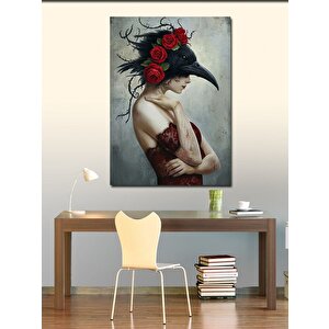 Kanvas Tablo Karga Maskeli Kadın 100x140 cm