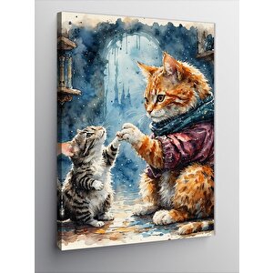 Kanvas Tablo Kış Kedisi 70x100 cm