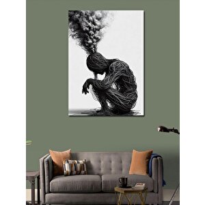 Kanvas Tablo Kablo Adam Ve Kara Duman 50x70 cm