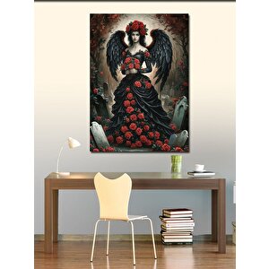 Kanvas Tablo Kara Melek 70x100 cm