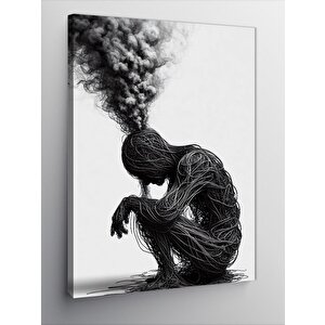 Kanvas Tablo Kablo Adam Ve Kara Duman 70x100 cm