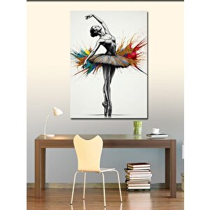 Kanvas Tablo Renkli Balerin 100x140 cm