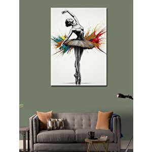 Kanvas Tablo Renkli Balerin 100x140 cm