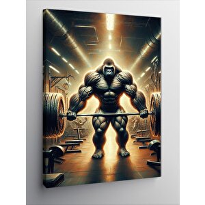 Kanvas Tablo Ağır Kaldıran Gorilla