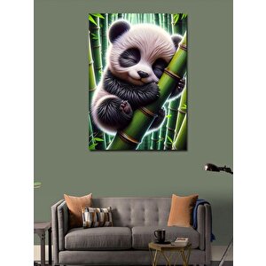 Kanvas Tablo Bambuya Sarılan Panda 50x70 cm