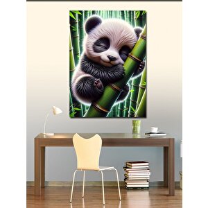 Kanvas Tablo Bambuya Sarılan Panda 100x140 cm